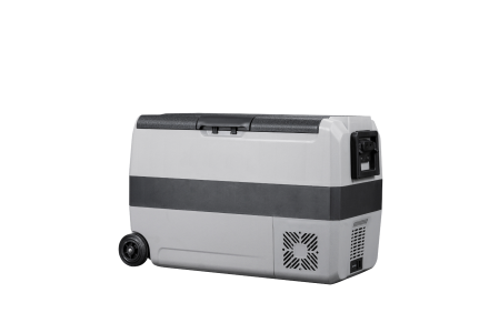 Steamy Elektrische Kompressor-Kühlbox mit zwei Zonen mit Rollen (50 Liter)