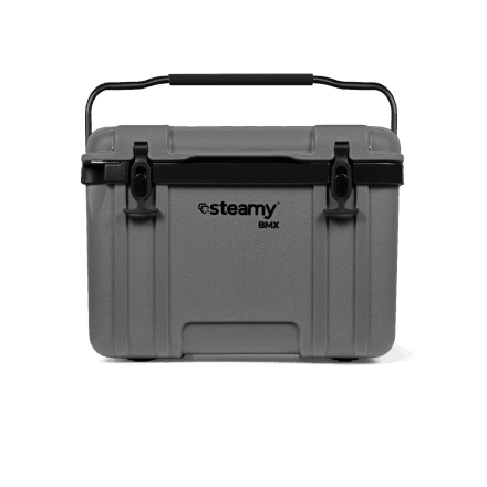 Steamy BMX (26 Liter) Grau + 2x Kühlelement Large mit großem Rabatt