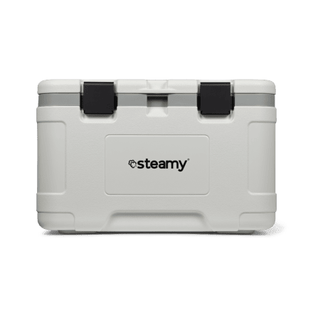 Steamy Marine 50 (50 Liter) Kühlbox Weiß + 2x Kühlelement Large mit großem Rabatt