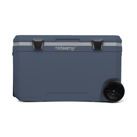 Steamy Cool 70 (70 Liter) Kühlbox mit Rollen Blau + 1x Kühlelement XXL mit großem Rabatt